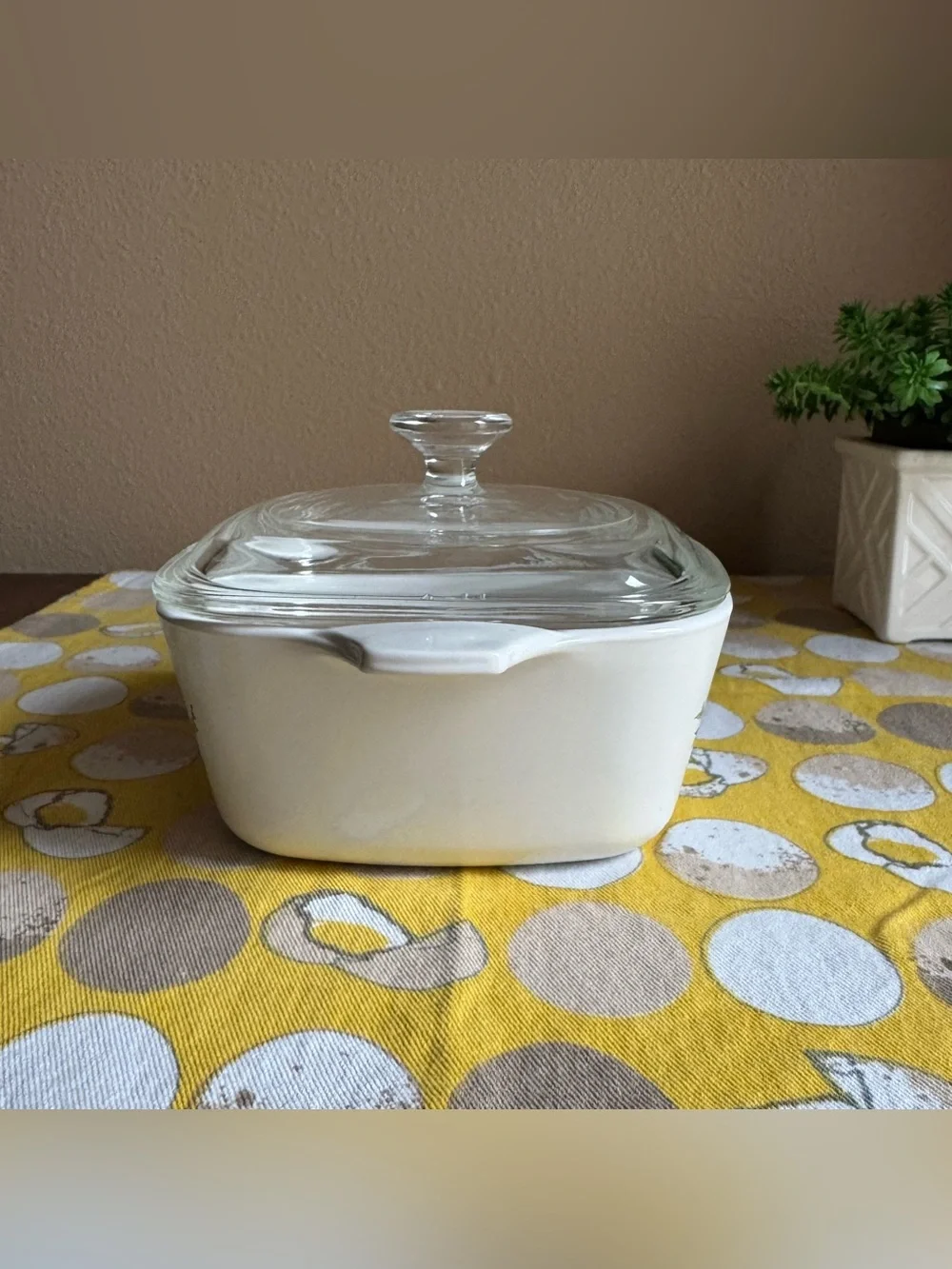 Vintage Corningware Spice of Life small square dish with lid (2 3/4 cups)
